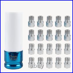 21PC Locking Wheel Bolt Lug Nut Key Removal Socket Set for BMW and Mini Series