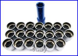 21Pc Master Lock Wheel Nut Stud Key Set BMW Removal Lug Nuts Locking Socket