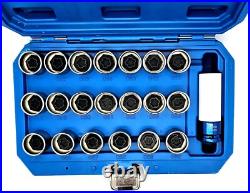 21Pc Master Lock Wheel Nut Stud Key Set BMW Removal Lug Nuts Locking Socket