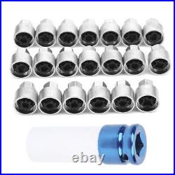 21Pcs Set Wheel Locking Lug Nut Key Set Remover Installation AntiTheft Kit For