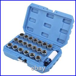 21Pcs Set Wheel Locking Lug Nut Key Set Remover Installation AntiTheft Kit For