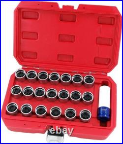 21pc Locking Wheel Nut Remover Socket Set Master for Audi 1/2in Drive