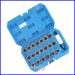 21pcs -Anti Thief Wheel Lug Nut Key Stud Remover Tool & Toolbox 20 Locking Keys