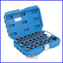 21pcs -Anti Thief Wheel Lug Nut Key Stud Remover Tool & Toolbox 20 Locking Keys