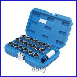 21pcs -Anti Thief Wheel Lug Nut Key Stud Remover Tool & Toolbox 20 Locking Keys