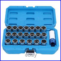 21pcs Wheel Lock Nut Key Set Nut Stud Removal Tool Chrome Vanadium Steel