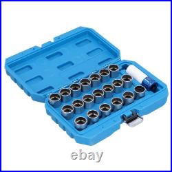 21pcs Wheel Lock Nut Key Set Nut Stud Removal Tool Chrome Vanadium Steel Car