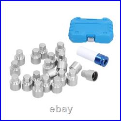 21pcs Wheel Lock Nut Key Set Nut Stud Removal Tool Chrome Vanadium Steel Car