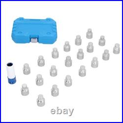 21pcs Wheel Lock Nut Key Set Nut Stud Removal Tool Chrome Vanadium Steel Car