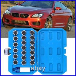 21pcs Wheel Lock Nut Key Set Nut Stud Removal Tool Chrome Vanadium Steel Car