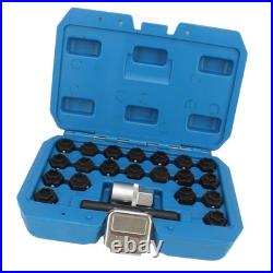 °22Pcs Wheel Locking Nut Key Kit High Strength Rust Proof Wheel Lock Nut Scoket