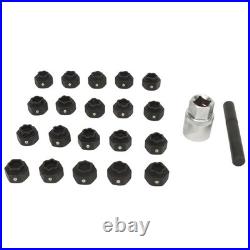 °22Pcs Wheel Locking Nut Key Kit High Strength Rust Proof Wheel Lock Nut Scoket