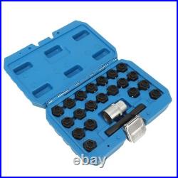 22Pcs Wheel Locking Nut Key Kit High Strength Rust Proof Wheel Lock Nut Scoket