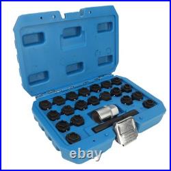 22Pcs Wheel Locking Nut Key Kit High Strength Rust Proof Wheel Lock Nut Scoket