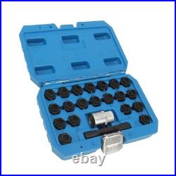 22Pcs Wheel Locking Nut Key Kit High Strength Rust Proof Wheel Lock Nut Scoket
