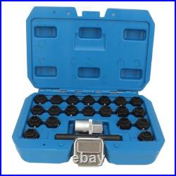 °22Pcs Wheel Locking Nut Key Kit High Strength Rust Proof Wheel Lock Nut Scoket