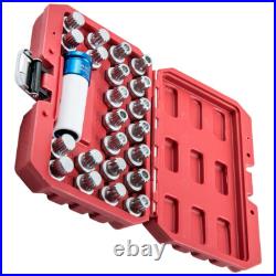 23pc Anti-Theft Wheel Locking Nut Stud Key Socket Set Remover Tool for VW Audi 23pc Anti-Theft Wheel Locking Nut Stud Key Socket Set Remover Tool for VW Audi