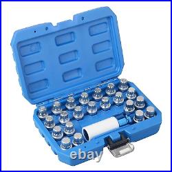 23pcs Wheel Lock Lug Nut Remover Kit VW Audi Anti-Theft Screw Key Socket Car