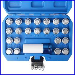 23pcs Wheel Lock Lug Nut Remover Kit VW Audi Anti-Theft Screw Key Socket Car