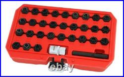 32pc Locking Wheel Nut Socket Set 1/2in Drive for Mercedes Benz