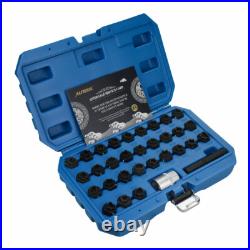 32pcs Anti-theft Wheel Screw Nut Lock Key Socket Removal Tool for Mercedes Benz