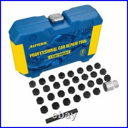 32pcs Anti-theft Wheel Screw Nut Lock Key Socket Removal Tool for Mercedes Benz