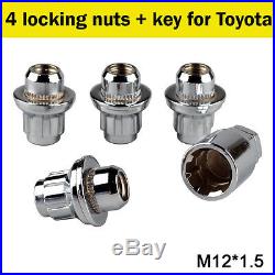 4+1 QUALITY WHEEL LOCKING NUTS FLAT SEAT SECURITY LUG BOLTS FOR TOYOTA (M12x1.5)