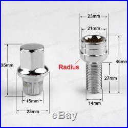 4+2 Locking Wheel Nuts Bolts Studs Radius Security Key for AUDI A3 A4 A5 A6