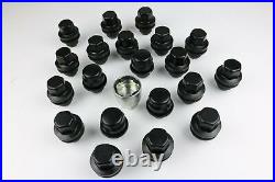 4 Satin BLACK Locking wheel nuts & 16 Nuts for Range Rover 2006 to now