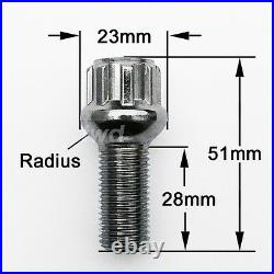 4 x ALLOY WHEEL LOCKING BOLTS FOR SKODA (M14x1.5) RADIUS SECURITY LUG NUTS R0b
