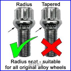 4 x ALLOY WHEEL LOCKING BOLTS FOR VW (M14x1.5) RADIUS SECURITY LUG NUTS aR0b