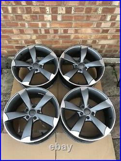 4x AUDI ROTOR ALLOY WHEELS 18x8J WITH BOLTS AND LOCKING NUTS 5x112
