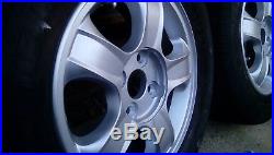 4x Hyundai Refurb 14 Inch Alloy Wheel 5 Spoke 4 Stud 5.5JX14 ET46 +Locking Nuts