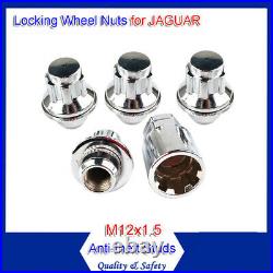 4x Jaguar X-type / S-type XJ XF XK Alloy Locking Wheel Nuts Bolts 12x1.5mm Flat
