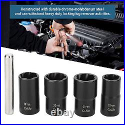 5Pcs Twist Socket Set Locking Wheel Nut Bolt Stud Extractor Removers 17mm 19