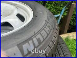 5 18 DEFENDER 2021 L663 white steel wheels c/w tyres, caps, nuts, locks, TPM's