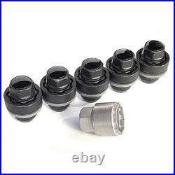 5 x Genuine Land Rover Locking Wheel Nuts 14x1.50 Black Land Rover Defender 90
