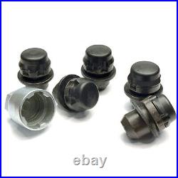 5x Genuine Land Rover Locking Wheel Nuts 14x1.50 Black Land Rover DEFENDER 90