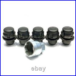5x Genuine Land Rover Locking Wheel Nuts 14x1.50 Black Land Rover Discovery 3