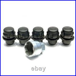 5x Genuine Land Rover Locking Wheel Nuts 14x1.50 Black Land Rover Discovery 5