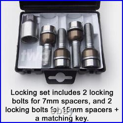 7mm 15mm ALLOY WHEEL SPACERS + BOLTS & LOCKS FOR PORSCHE BOXSTER CAYMAN SILV NUT