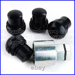 993.361.057.00 Locking Wheel Nut Set 4 Pieces M14x1.5 Black Lug By OE Quality
