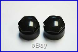AUDI A3 A4 A5 A6 Q3 GLOSSY BLACK WHEEL NUT BOLT COVERS CAPS LOCKING 17mm x20 3