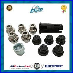 Alloy Wheel Locking Nut Set Black For Land Rover Defender Part No Da3548