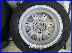 Alloy wheels Ford set of 4 with good tyres and wheel nut set Inc locking