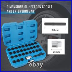 Anti Theft Master Locking Wheel Nut Key Socket Set Removal Kit for Mercedes Benz
