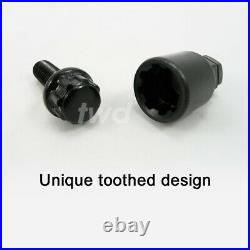 BLACK WHEEL LOCKING BOLTS BMW (M12x1.5) NUT ALLOY SECURITY LUG STUD SET Tb