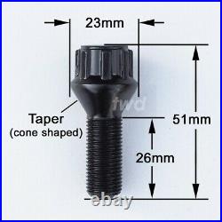 BLACK WHEEL LOCKING BOLTS RENAULT MEGANE (M12x1.5) NUT ALLOY STUD LUG Tb