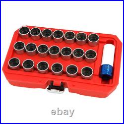 BMW 21pc Locking Wheel Nut Key Removal Kit Socket Set 17mm Anti-Theft Stud Tool