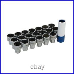 BMW 21pc Locking Wheel Nut Key Removal Kit Socket Set 17mm Anti-Theft Stud Tool